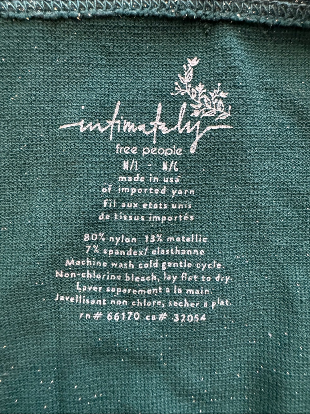 Free People Skinny Strap Seamless Brami Cropped Tank Top Green Blue Metallic - Picture 4 of 6